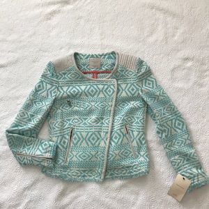 Zara Trafaluc Aztec/Boho Print Moto Jacket